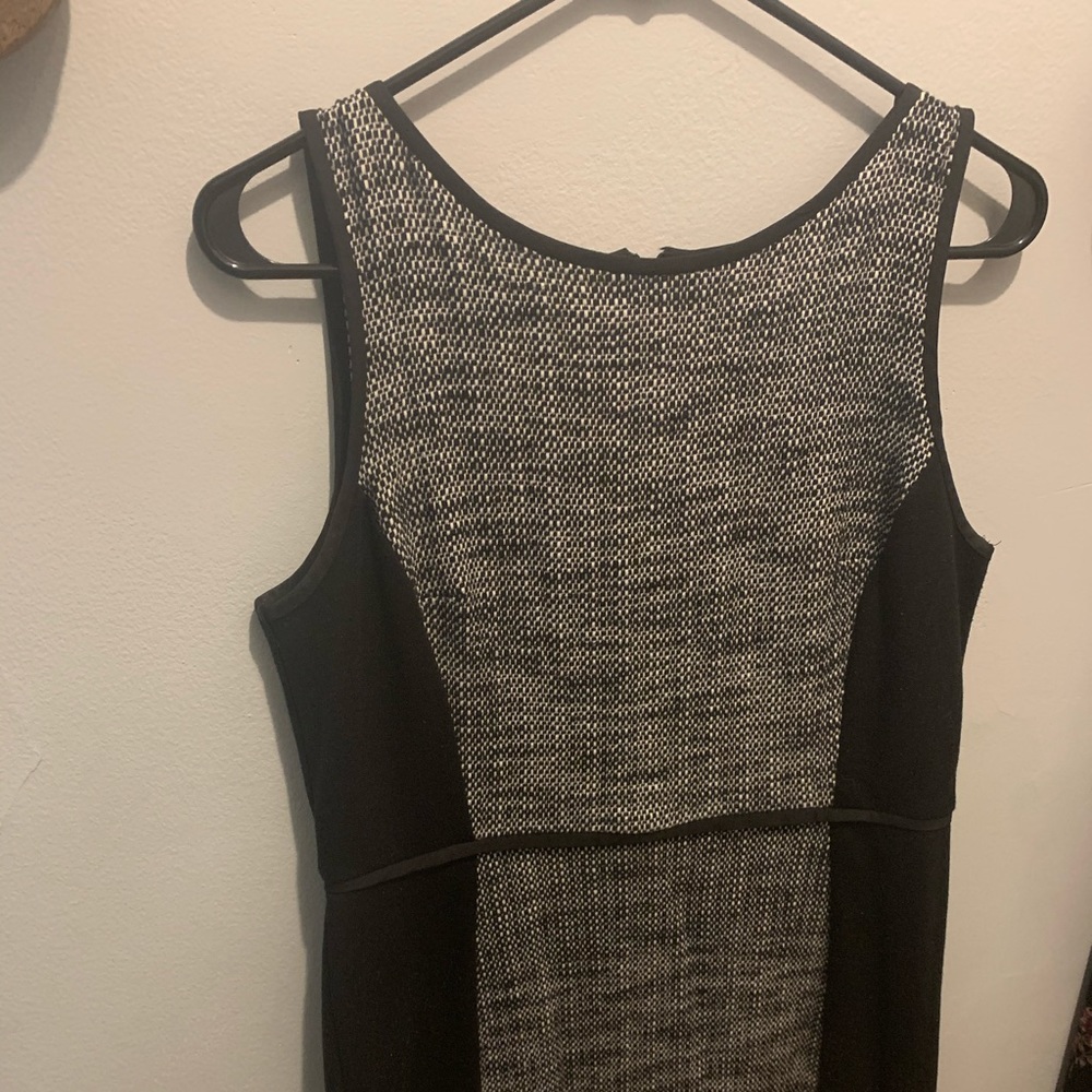 Black, white, grey tweed Loft Dress
